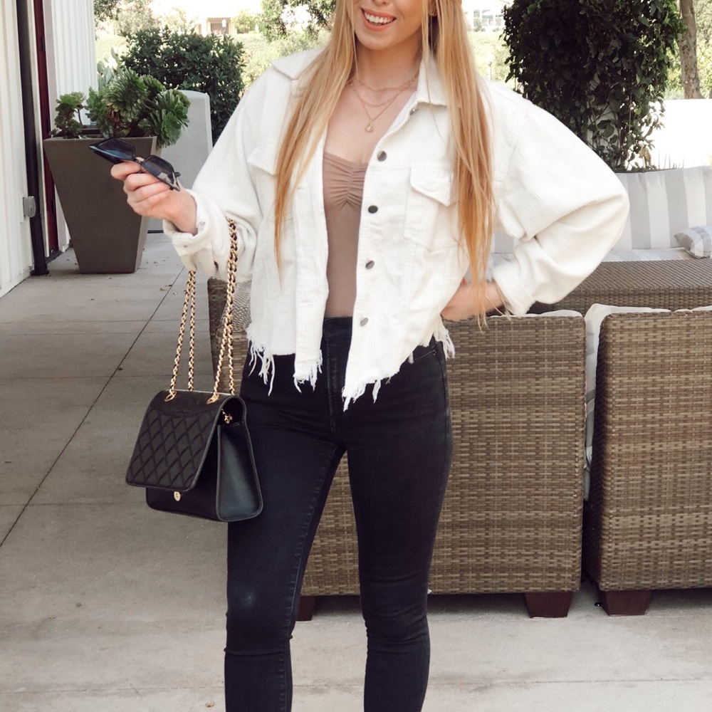 Distressed corduroy jacket